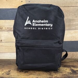 Anaheim Elementary School District Port Authority Backpack Black Single Pocket